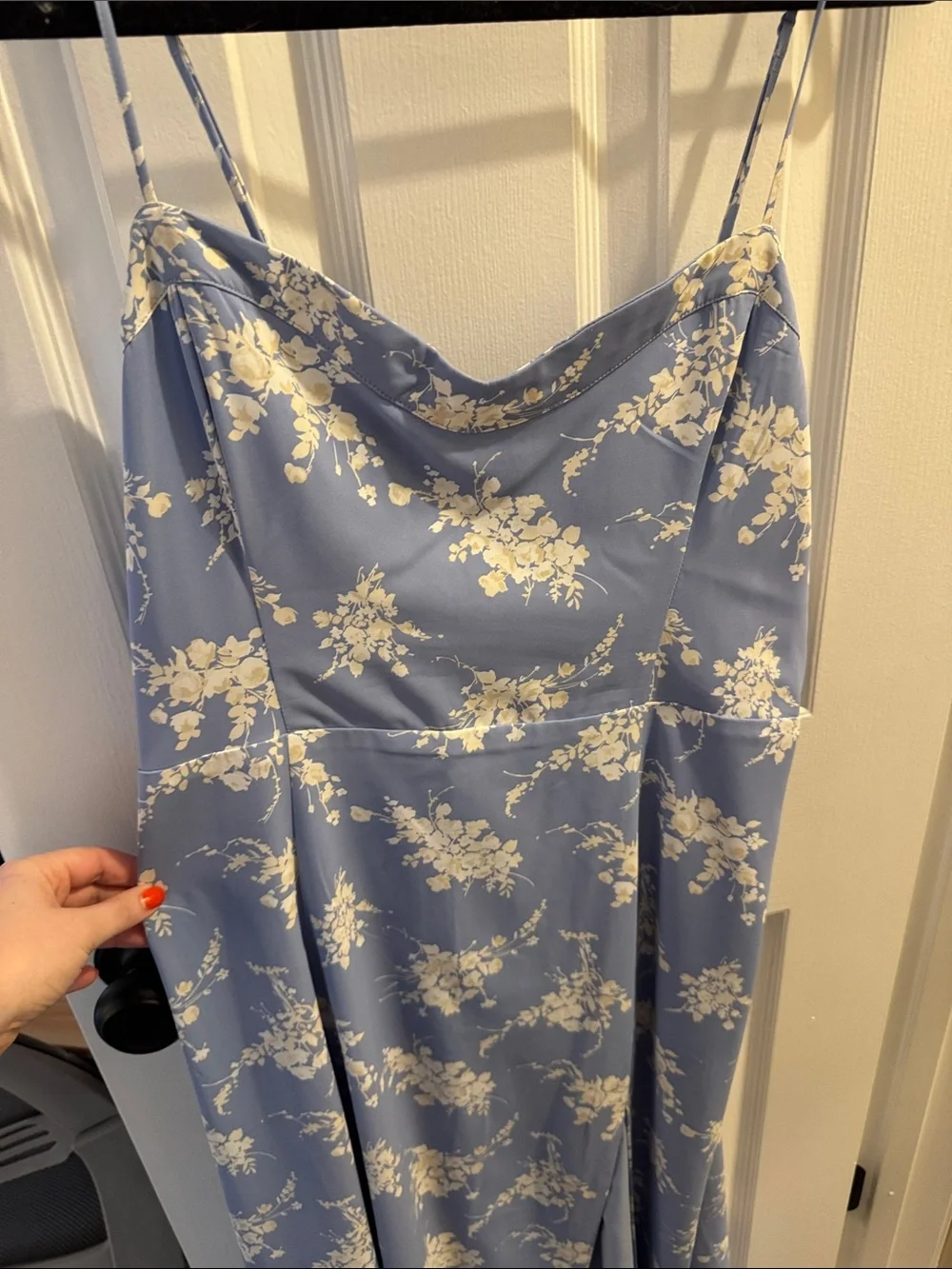 Abercrombie & Fitch Light Blue Floral Slip Maxi Dress